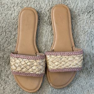 Tan & Pink Braided Sandals